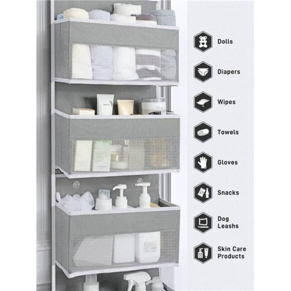 Over The Door Organizer 6 Tier Hanging Storage Baby Closet Bathroom Pantry - Picture 6 of 7